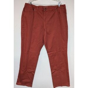 Sonoma Women Pants 18W Cinnamon Brushed Cotton Modern Straight‎ Leg